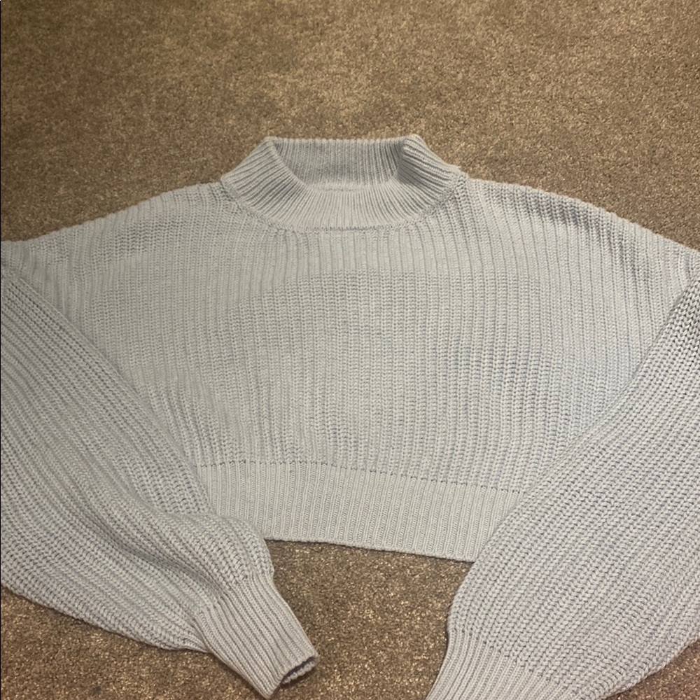 Kuwalatee baby Blue Women's knit cropped Sweater size medium